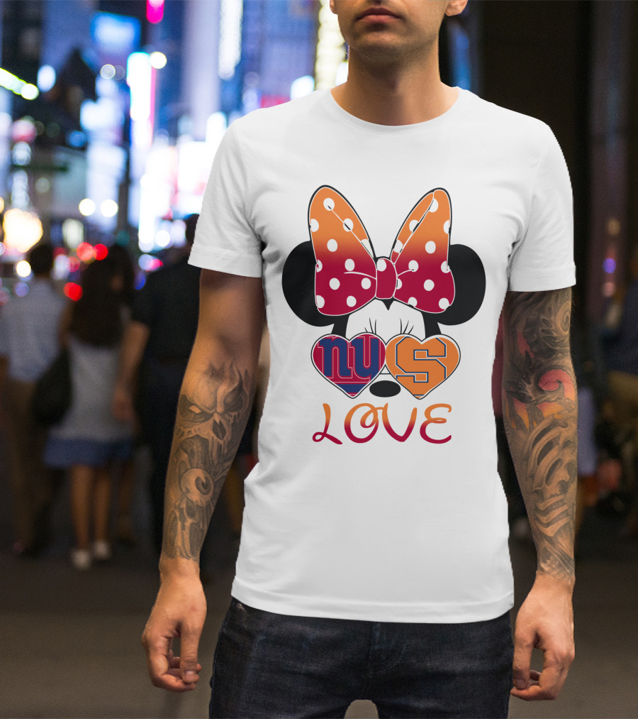 Ny Giants Syracuse Love Minnie Mouse Bow Hearts T-Shirt