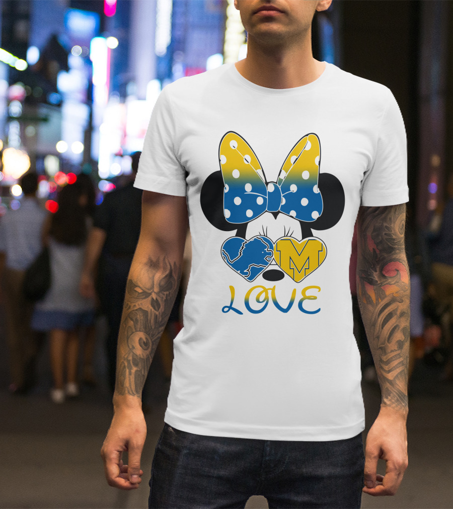 Minnie Bow Lions Michigan Love T-Shirt
