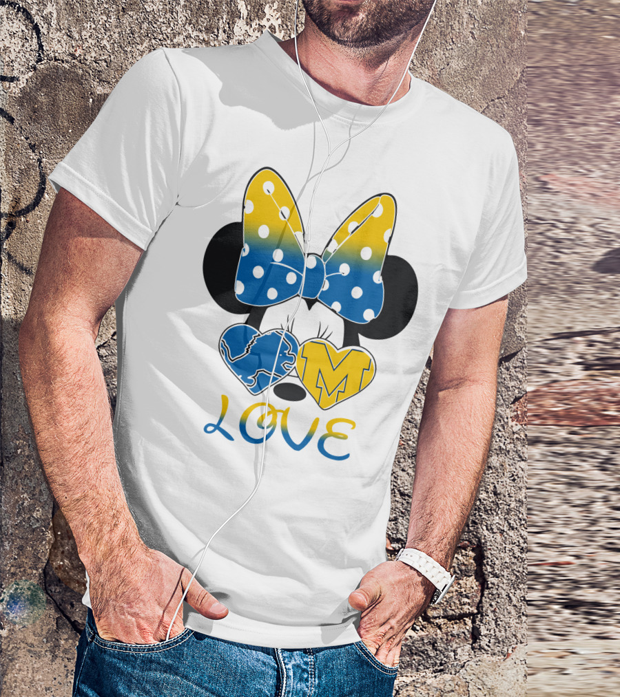 Minnie Bow Lions Michigan Love T-Shirt