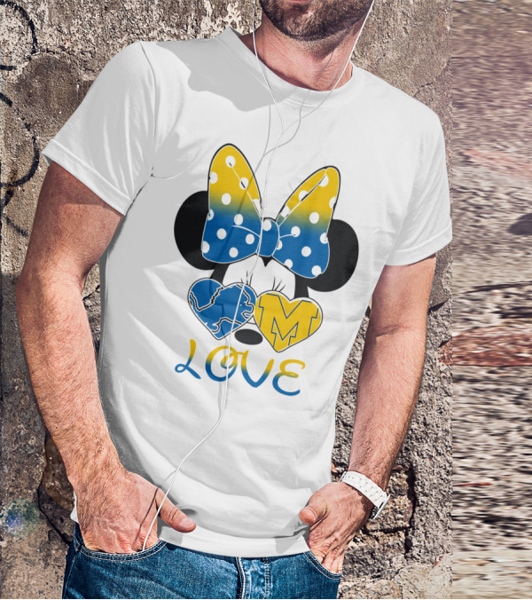 Minnie Bow Lions Michigan Love T-Shirt
