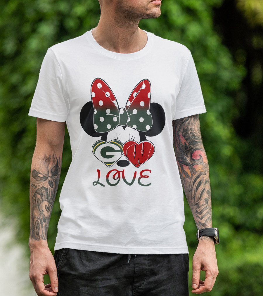 Minnie Mouse Packers Badgers Love T-Shirt