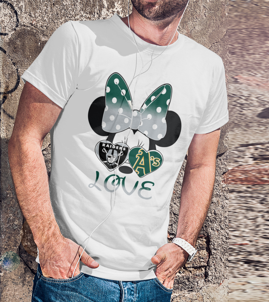 Raiders A's Love Minnie Mouse Bow T-Shirt