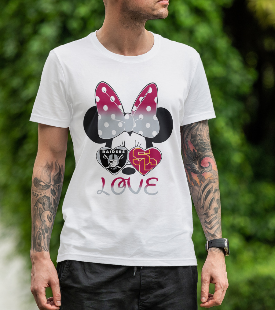 Minnie Mouse Bow Raiders Usc Love T-Shirt