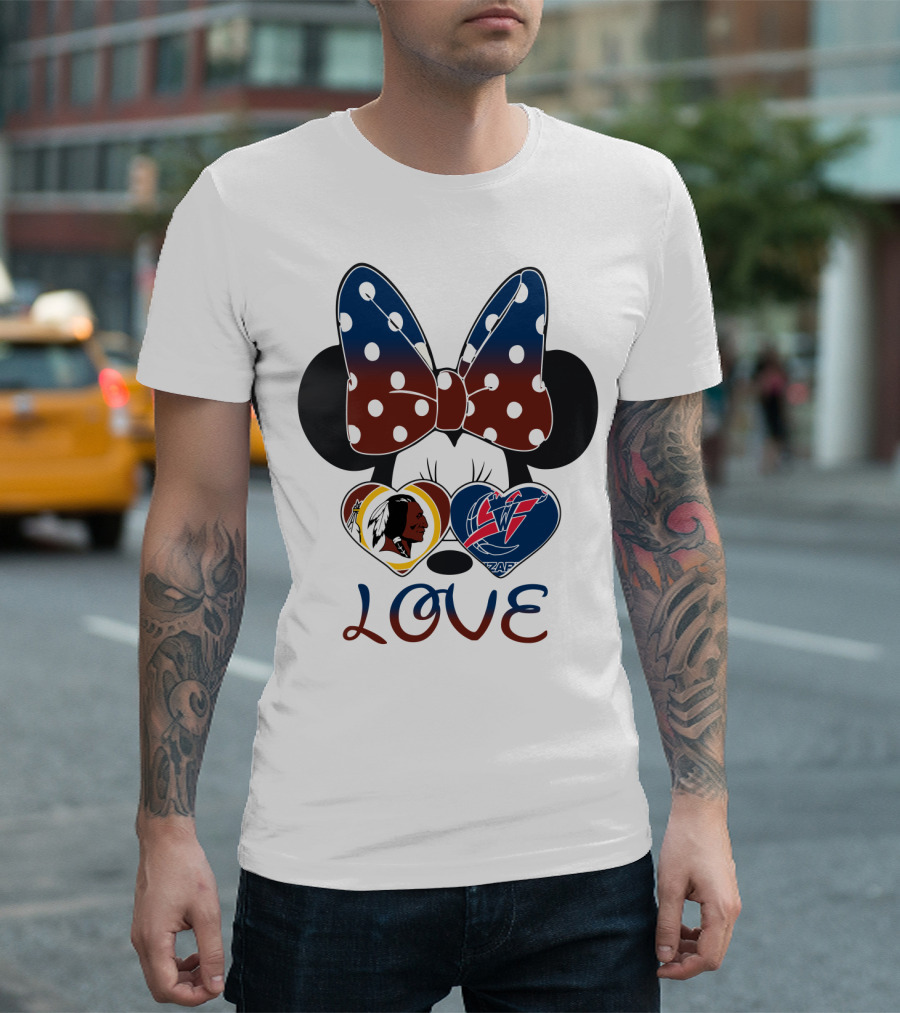 Love Minnie Bow Washington Football Team Wizards T-Shirt