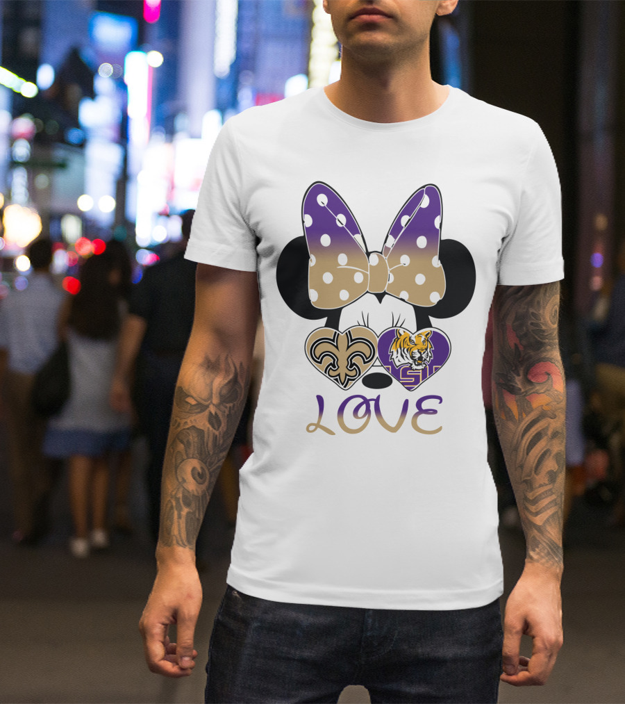 Love Lsu Saints Minnie Bow T-Shirt