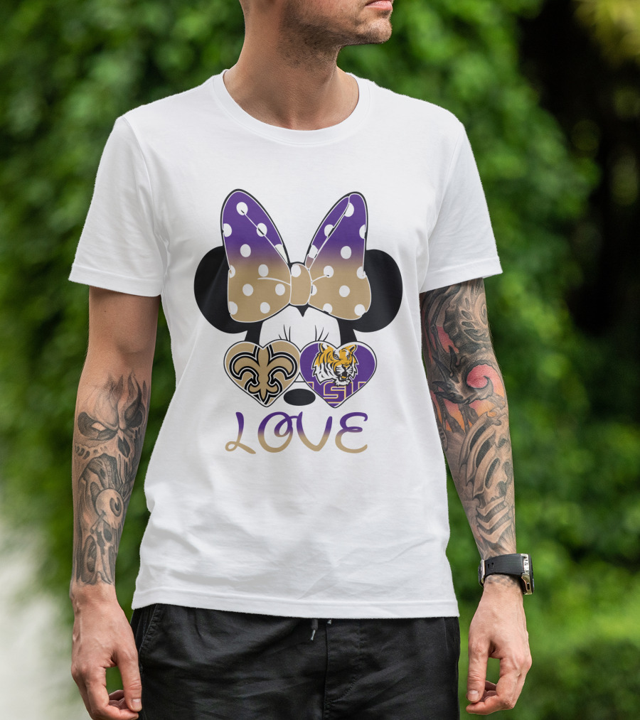 Love Lsu Saints Minnie Bow T-Shirt
