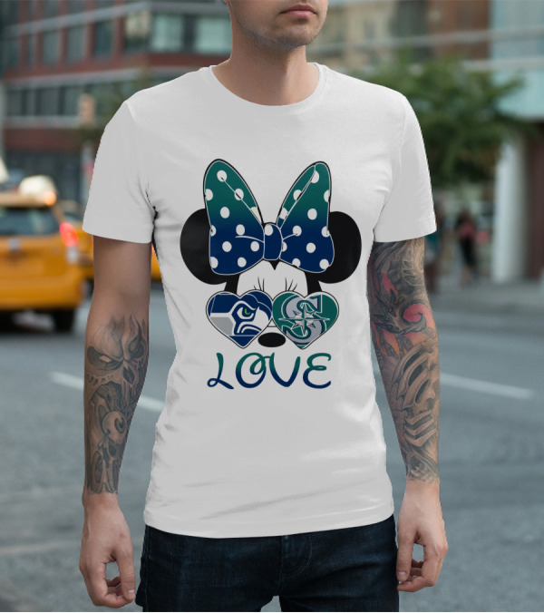 Love Minnie Mouse Seahawk Mariners T-Shirt