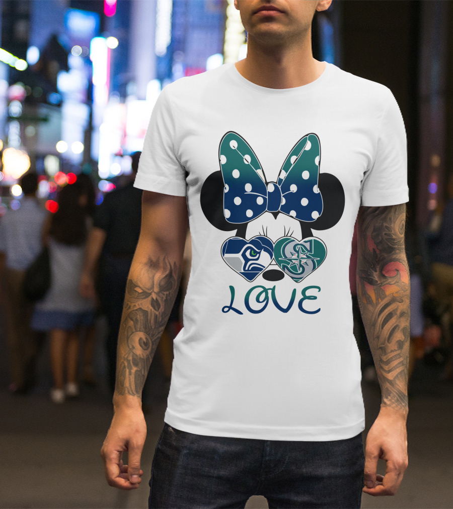 Love Minnie Mouse Seahawk Mariners T-Shirt