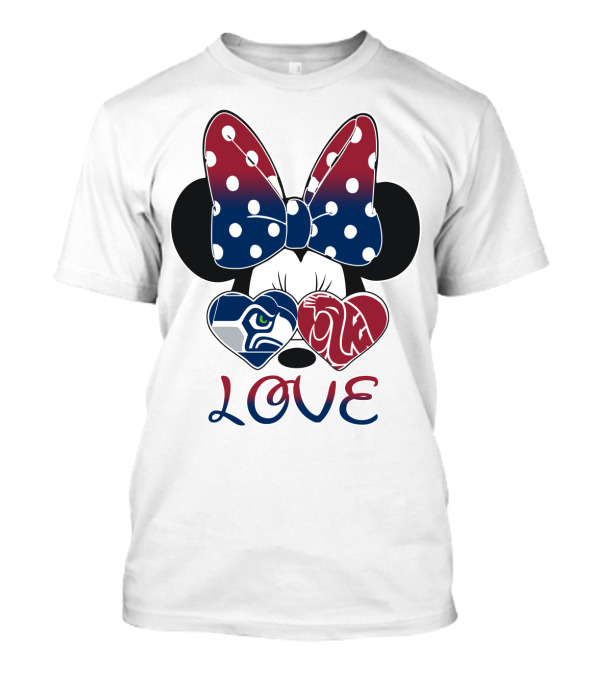 Minnie Bow Seahawks Cougars Love T-Shirt