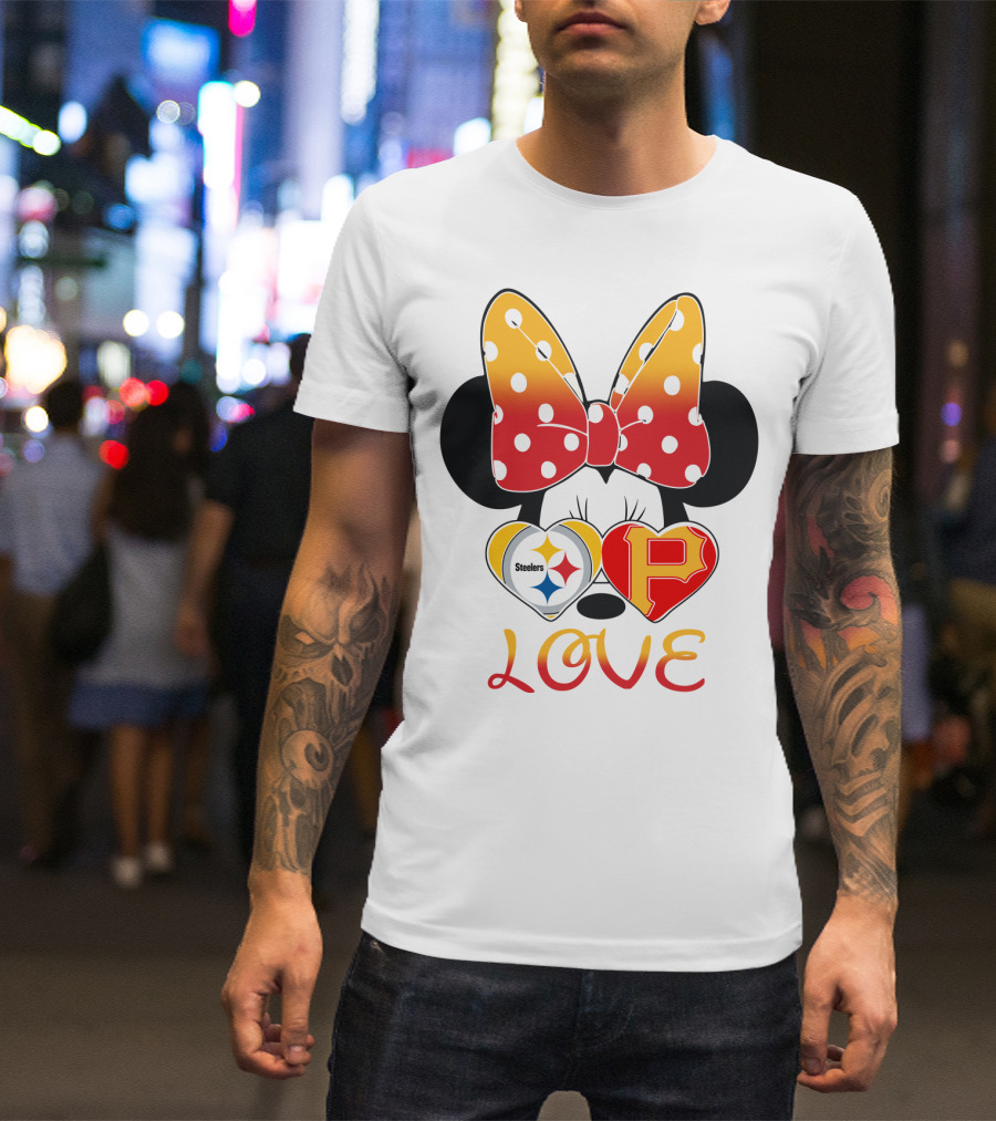 Steelers Pirates Minnie Mouse Love T-Shirt
