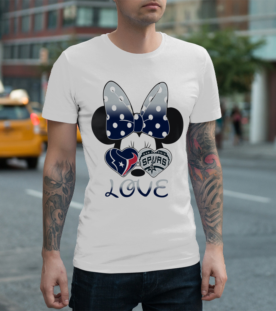Mic 119 Minnie Love Houston Texans San Antonio Spurs T-Shirt