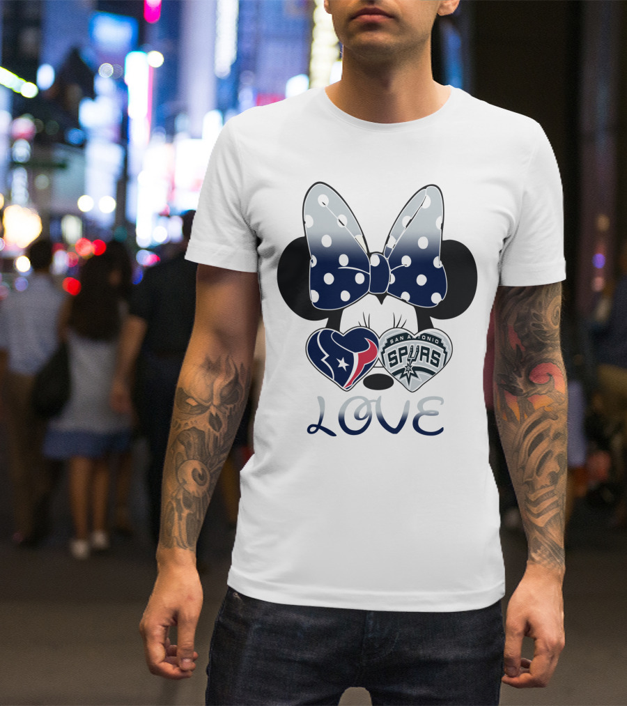 Mic 119 Minnie Love Houston Texans San Antonio Spurs T-Shirt