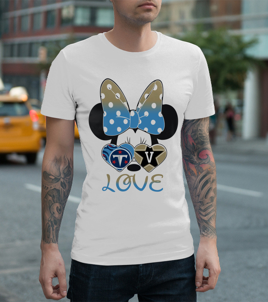Love Tennessee Titans Vanderbilt Minnie Bow T-Shirt