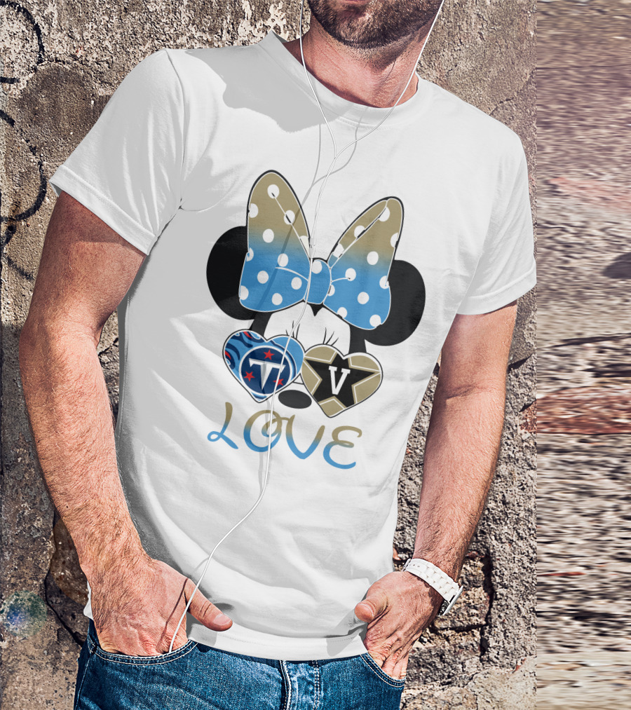 Love Tennessee Titans Vanderbilt Minnie Bow T-Shirt