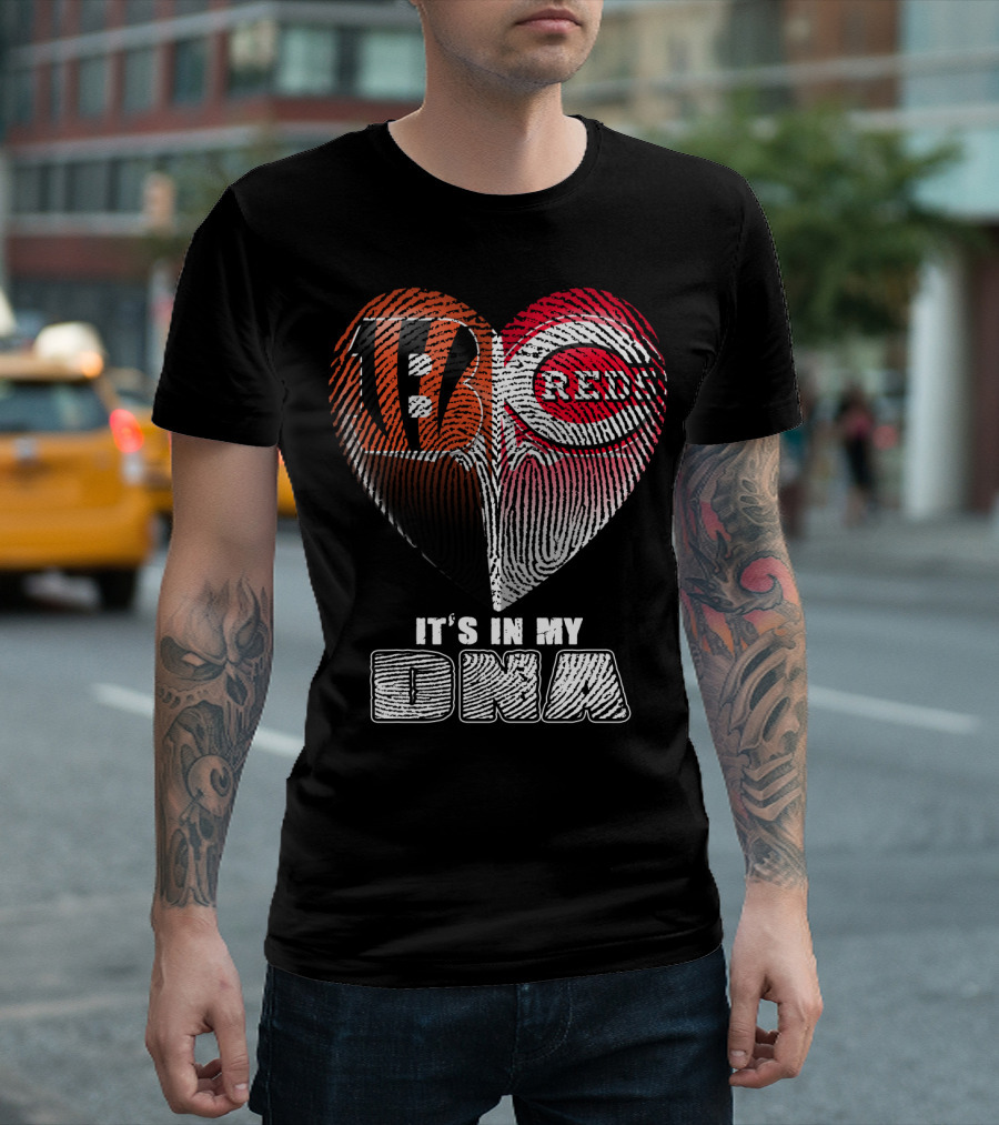 Cincinnati Bengals Reds Fan Heart It's In My Dna T-Shirt