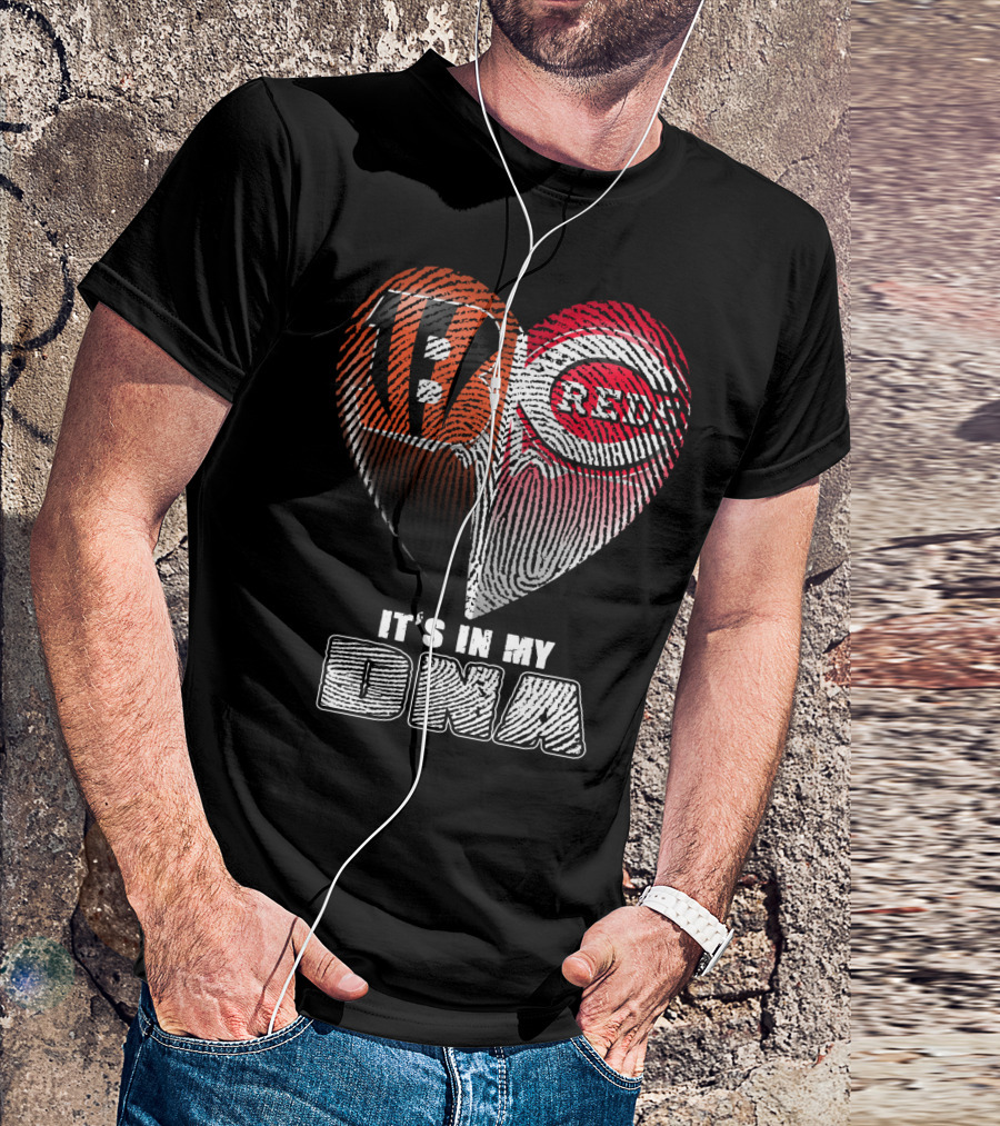 Cincinnati Bengals Reds Fan Heart It's In My Dna T-Shirt