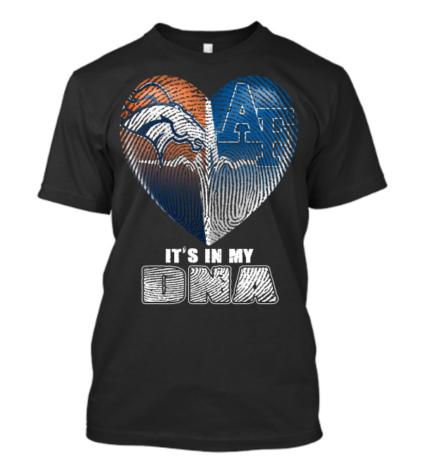 It's In My Dna Broncos Air Force Heart Fingerprint T-Shirt