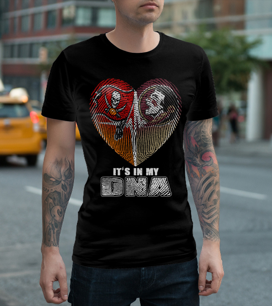 It's In My Dna Buccaneers Seminoles Heart T-Shirt