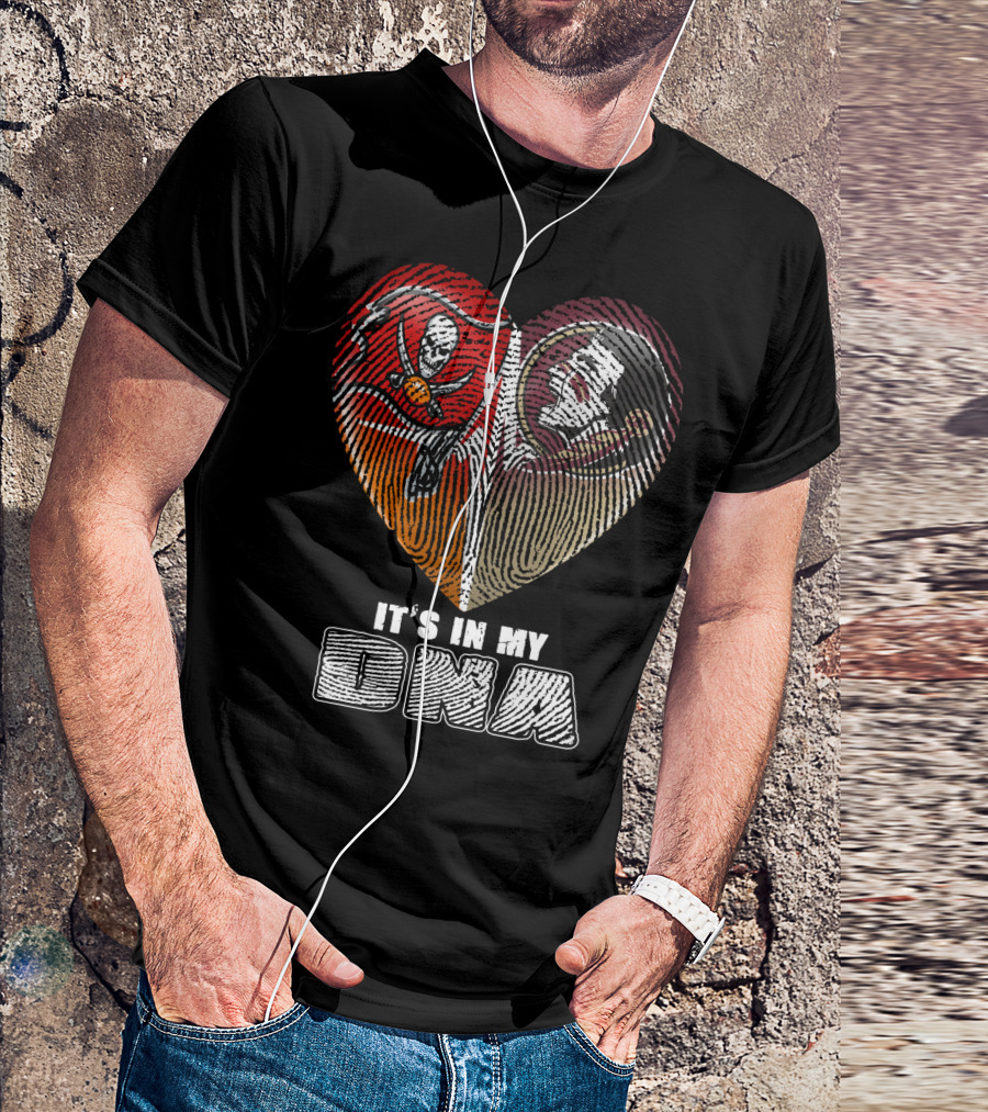 It's In My Dna Buccaneers Seminoles Heart T-Shirt
