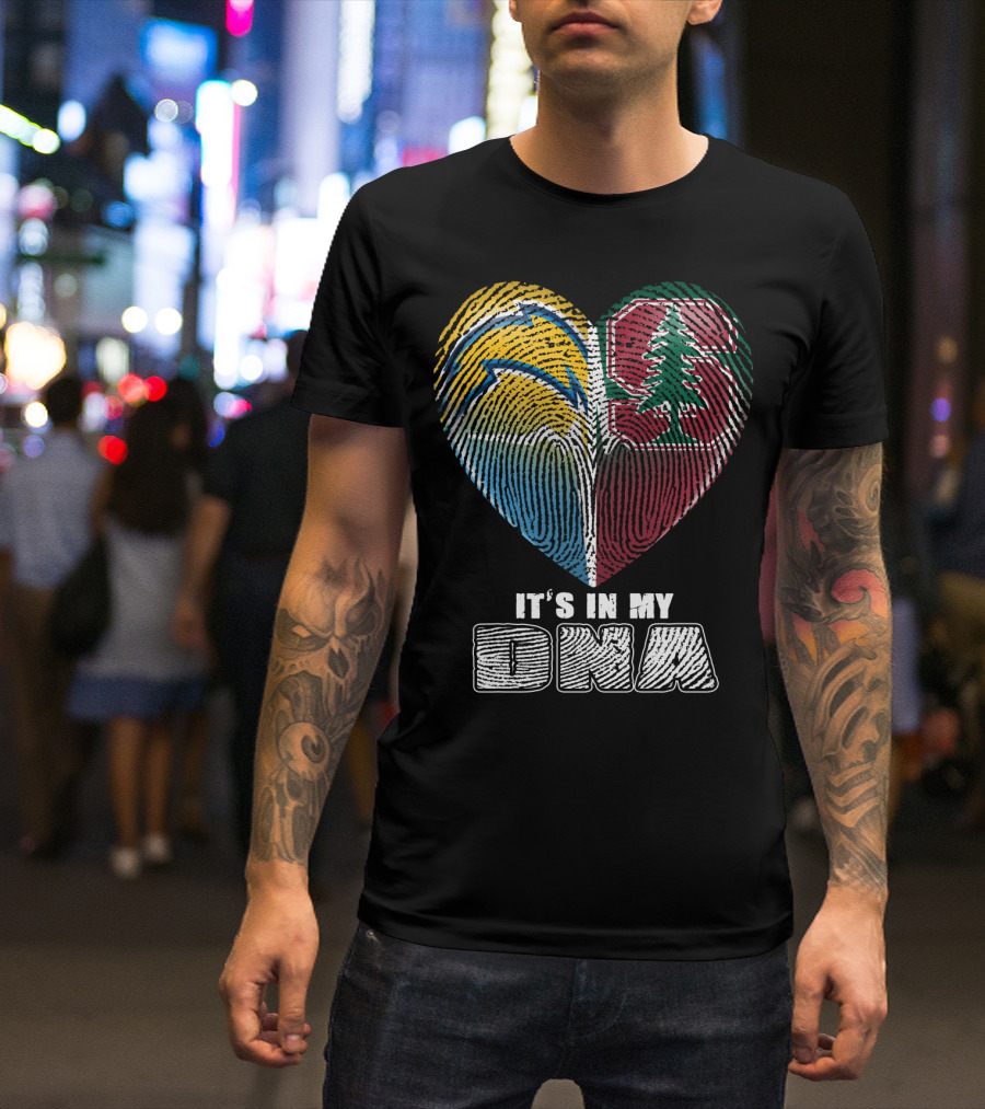 It's In My Dna Chargers Stanford Heart T-Shirt