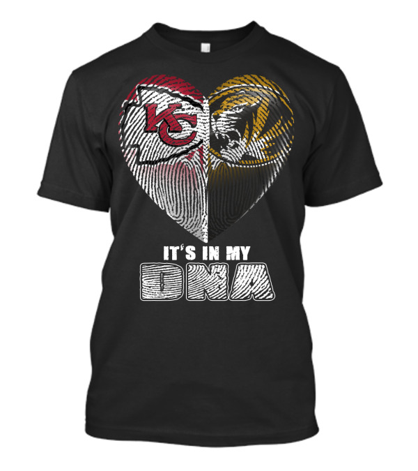 It's In My Dna Kc Chiefs Heartprint Tigers Fan Pride T-Shirt