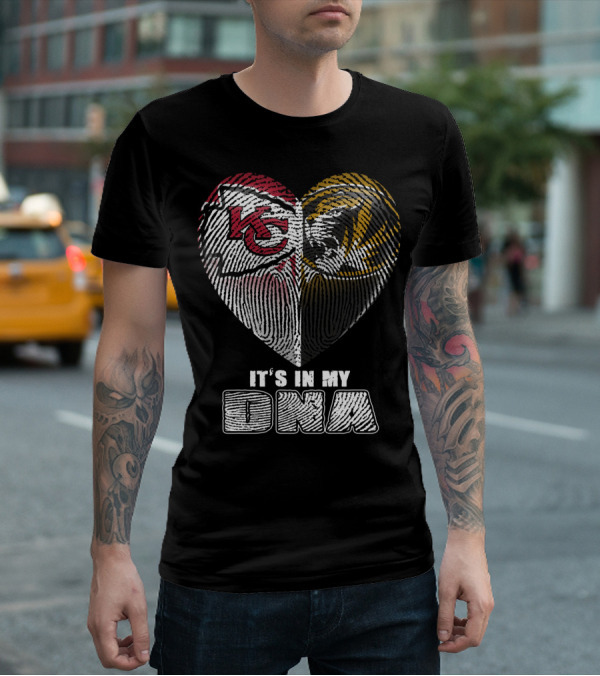 It's In My Dna Kc Chiefs Heartprint Tigers Fan Pride T-Shirt