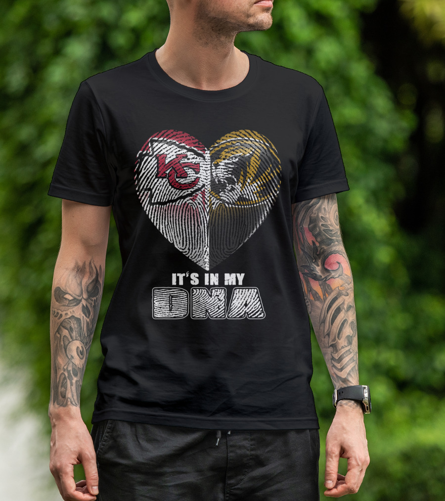 It's In My Dna Kc Chiefs Heartprint Tigers Fan Pride T-Shirt
