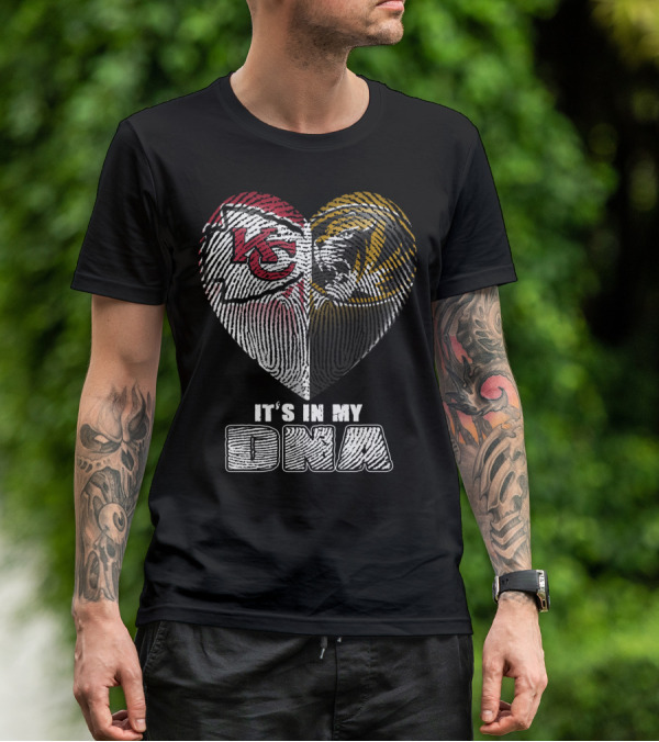 It's In My Dna Kc Chiefs Heartprint Tigers Fan Pride T-Shirt