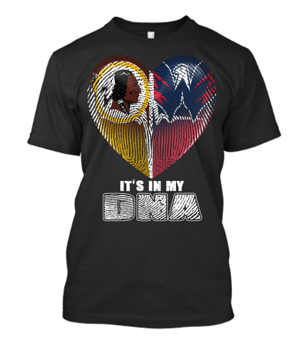 It's In My Dna Washington Football And Wizards Heart Fingerprint T-Shirt