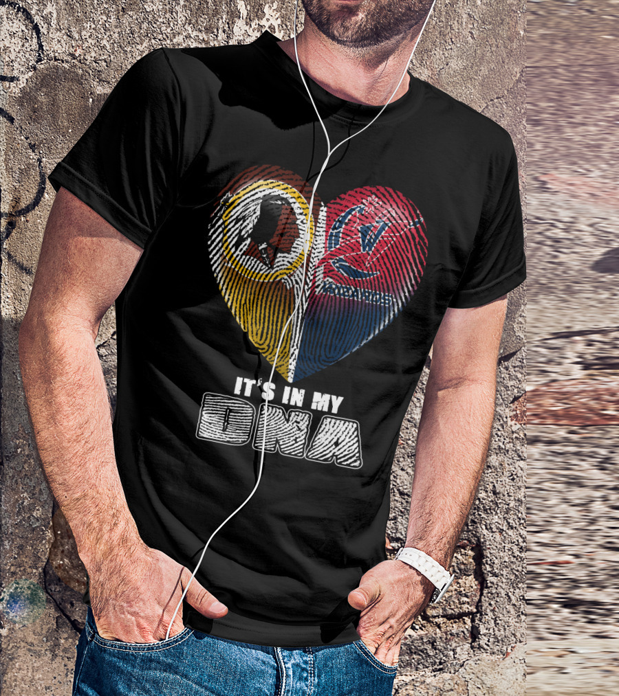 It's In My Dna Washington Redskins Wizards Heart T-Shirt