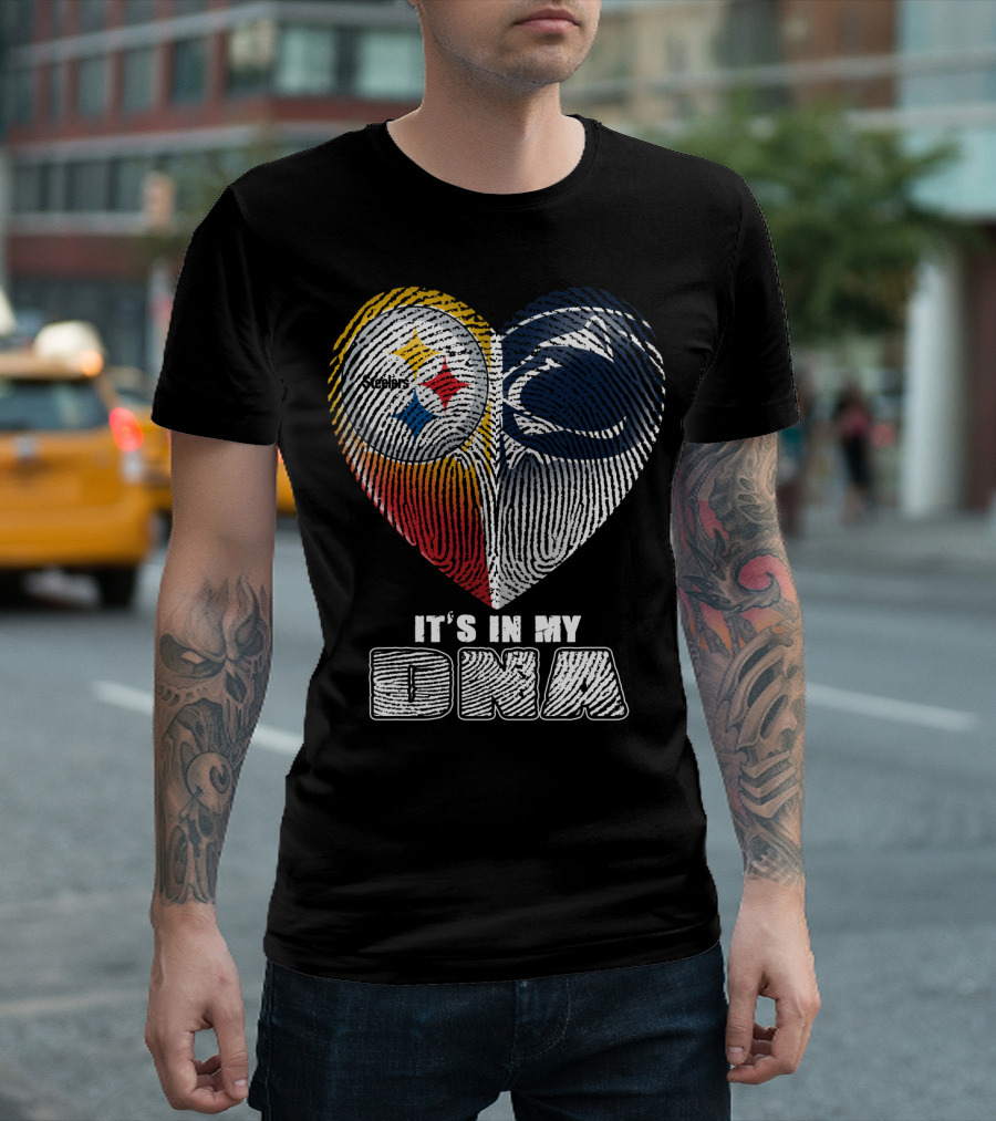 It's In My Dna Steelers Penn State Heart Fingerprint T-Shirt