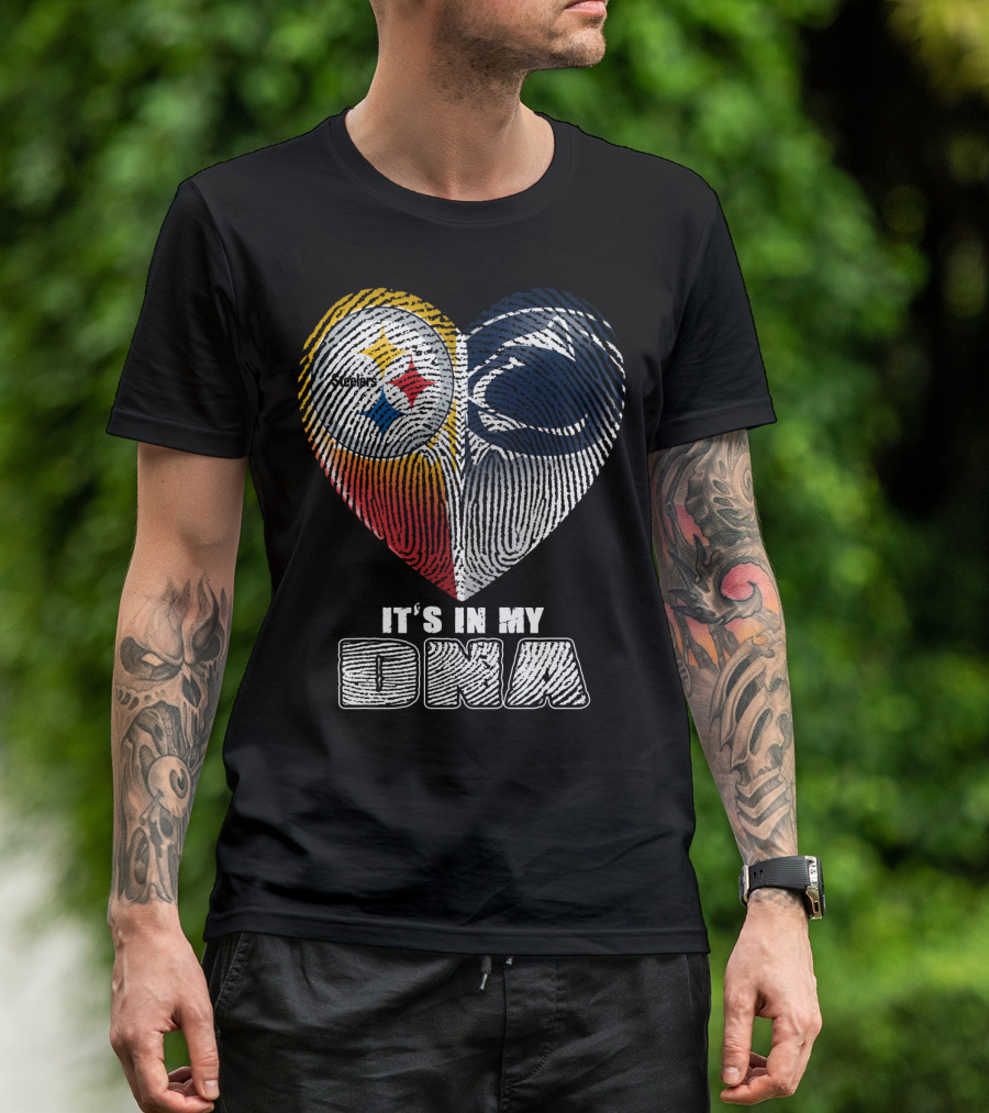 It's In My Dna Steelers Penn State Heart Fingerprint T-Shirt