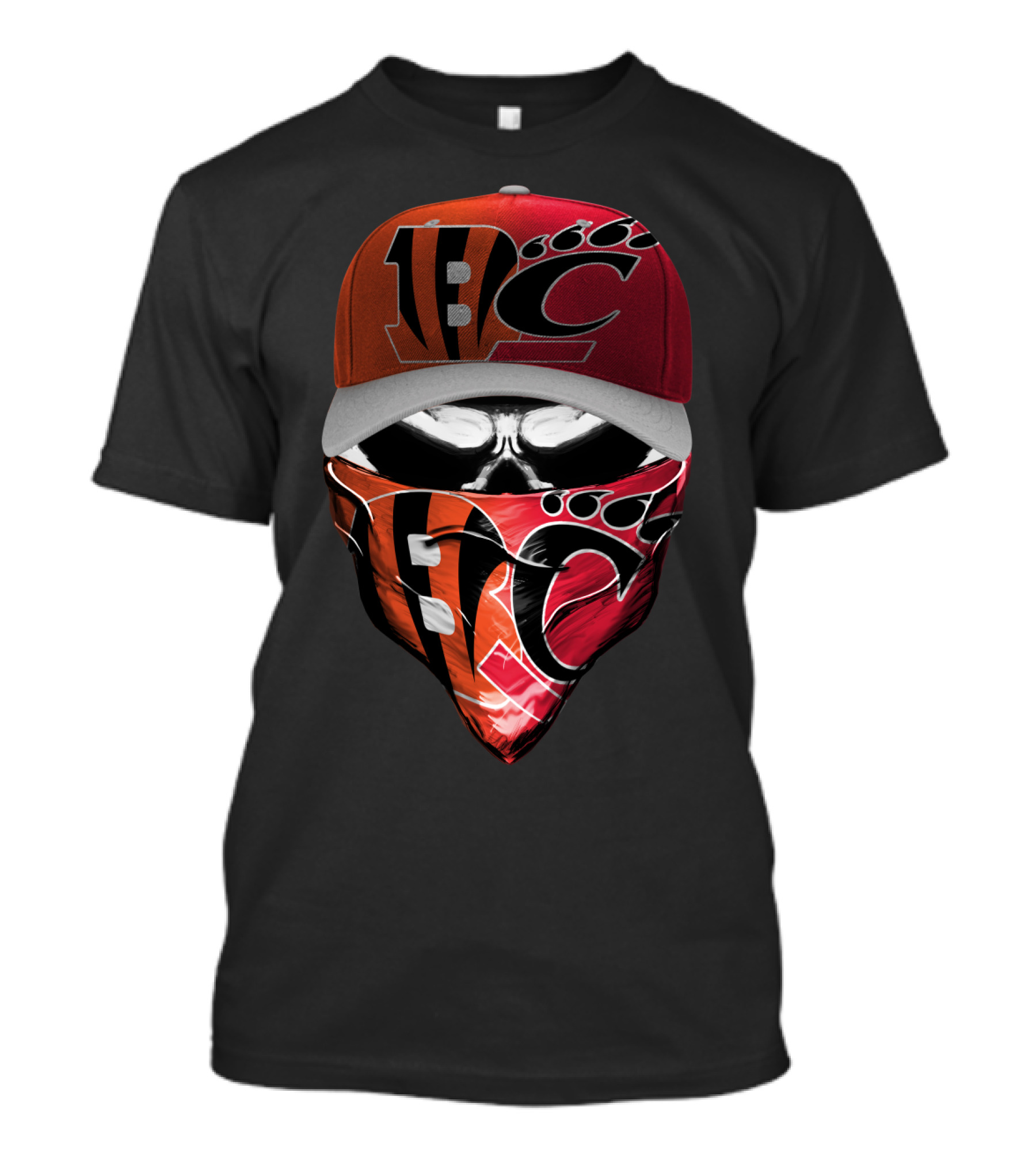 Bengals Skull Mask And Cap T-Shirt
