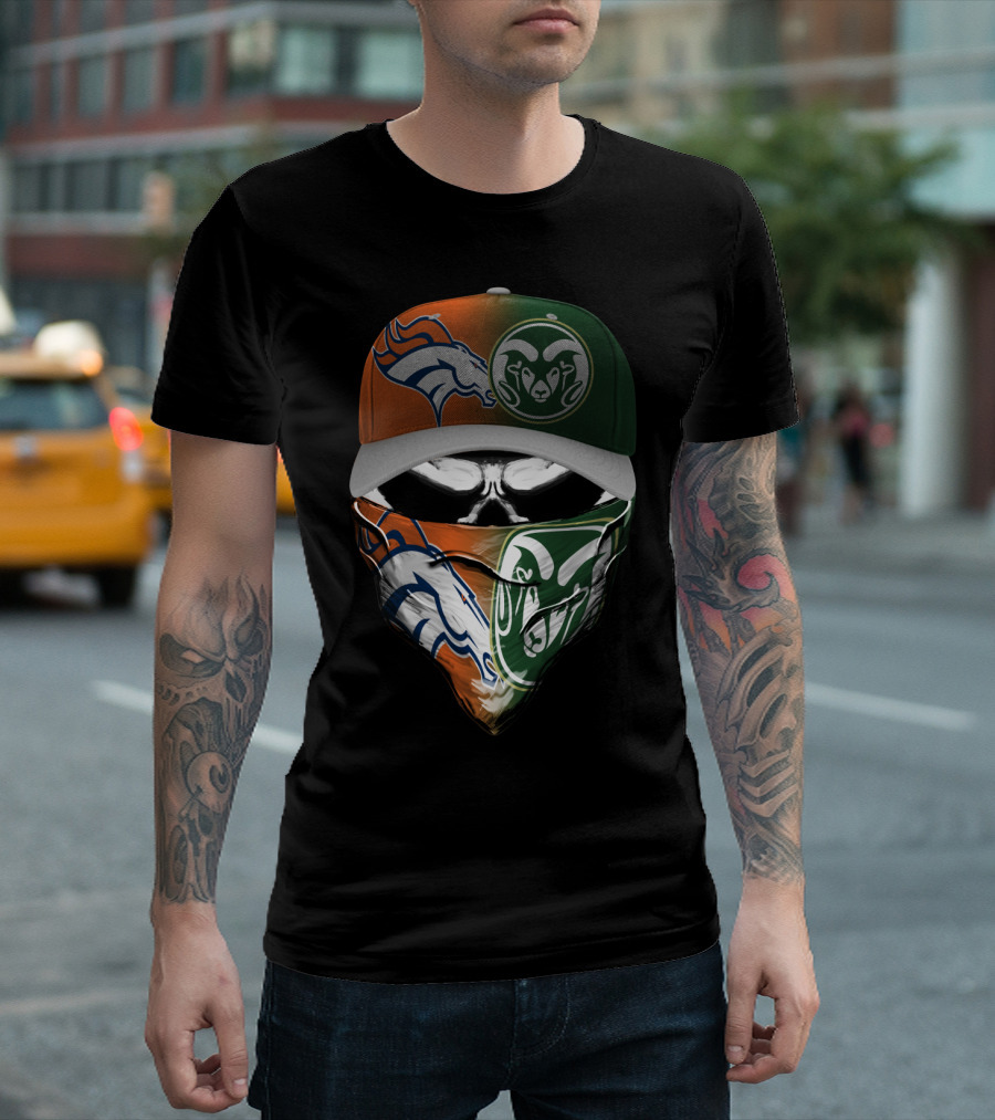 Denver Broncos Colorado State Rams Fusion Mask T-Shirt