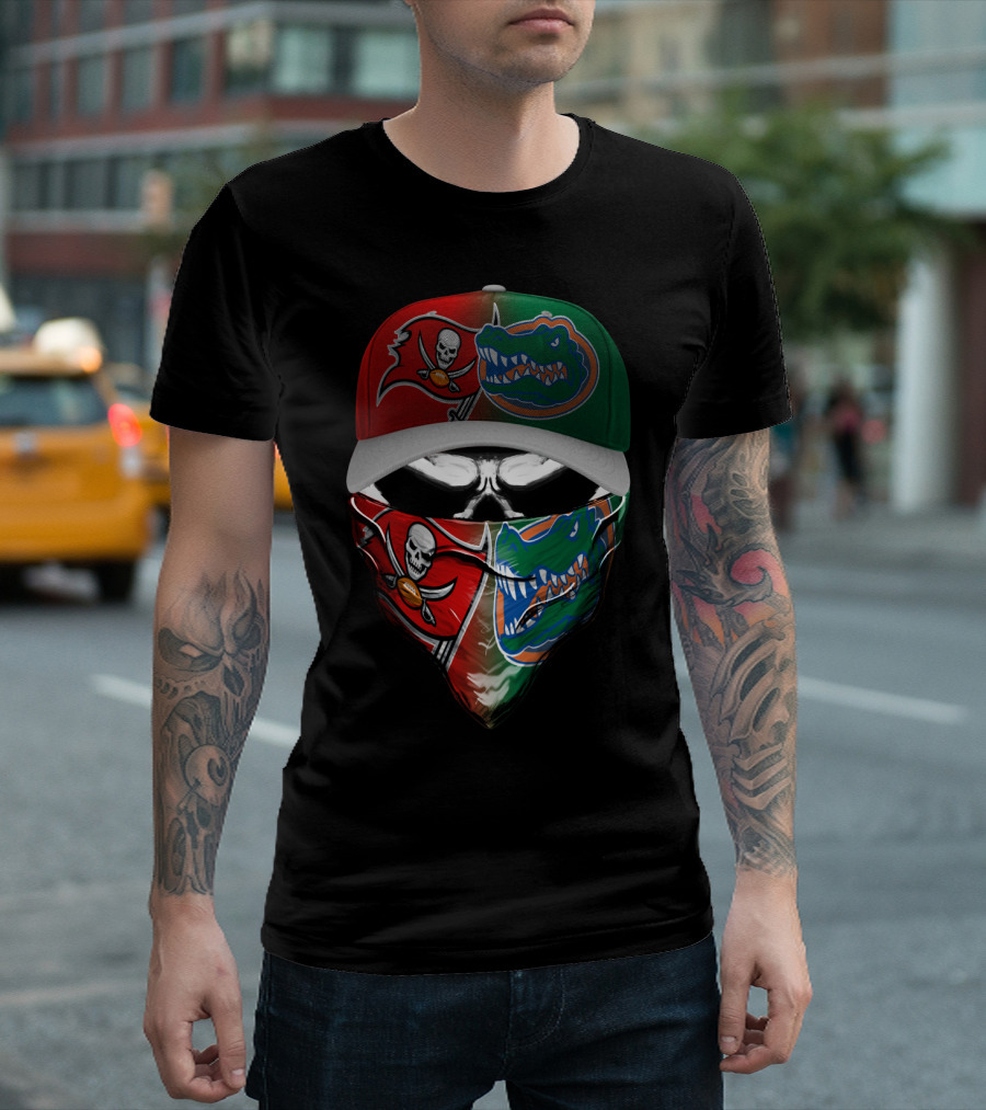 Buccaneers Gators Skull Mask Hat T-Shirt