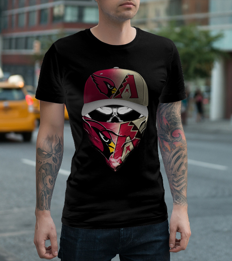 Arizona Cardinals Diamondbacks Mask Cap Combo T-Shirt