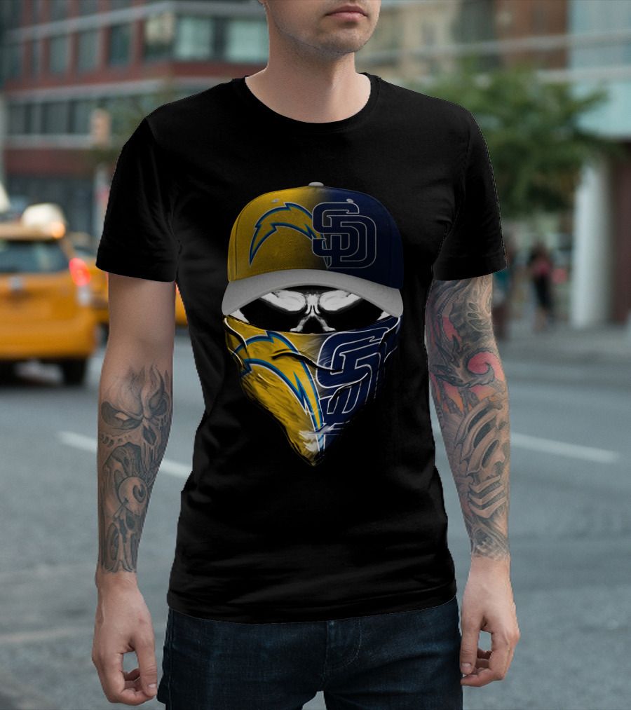 Chargers Padres Skum 033 Cap And Bandana Combo T-Shirt