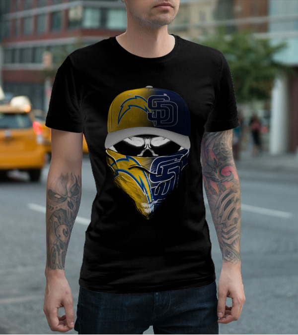 Chargers Padres Skum 033 Cap And Bandana Combo T-Shirt