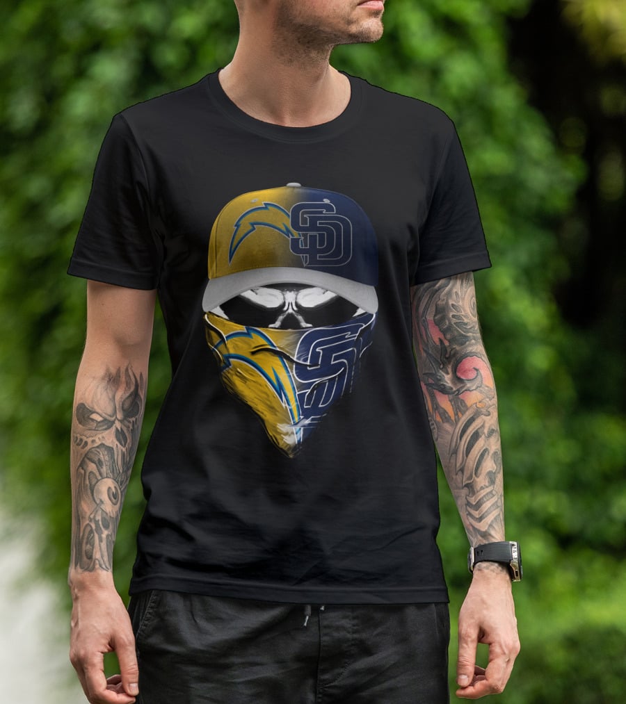Chargers Padres Skum 033 Cap And Bandana Combo T-Shirt