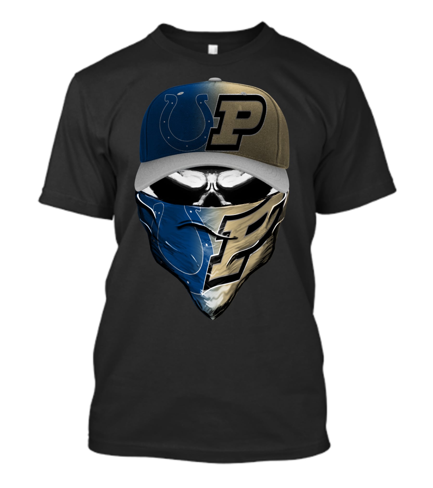 Indianapolis Colts Purdue Boilermakers Skull Mask Skum T-Shirt