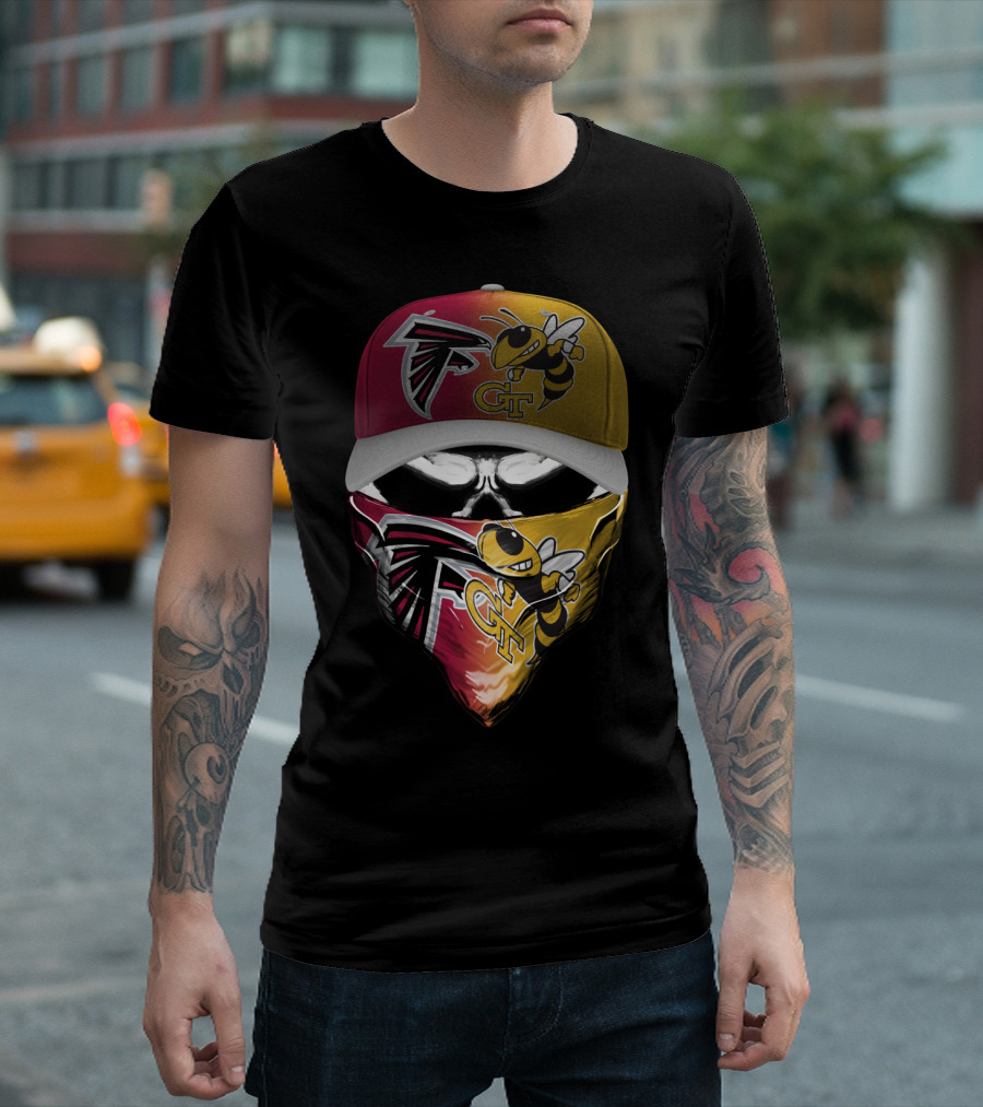 Falcons Gt Skull Mask Cap Football Crossover T-Shirt