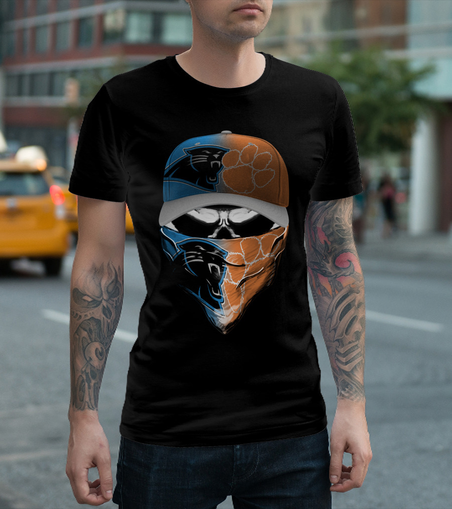 Carolina Panthers Clemson Tigers Fusion Mask Hat T-Shirt