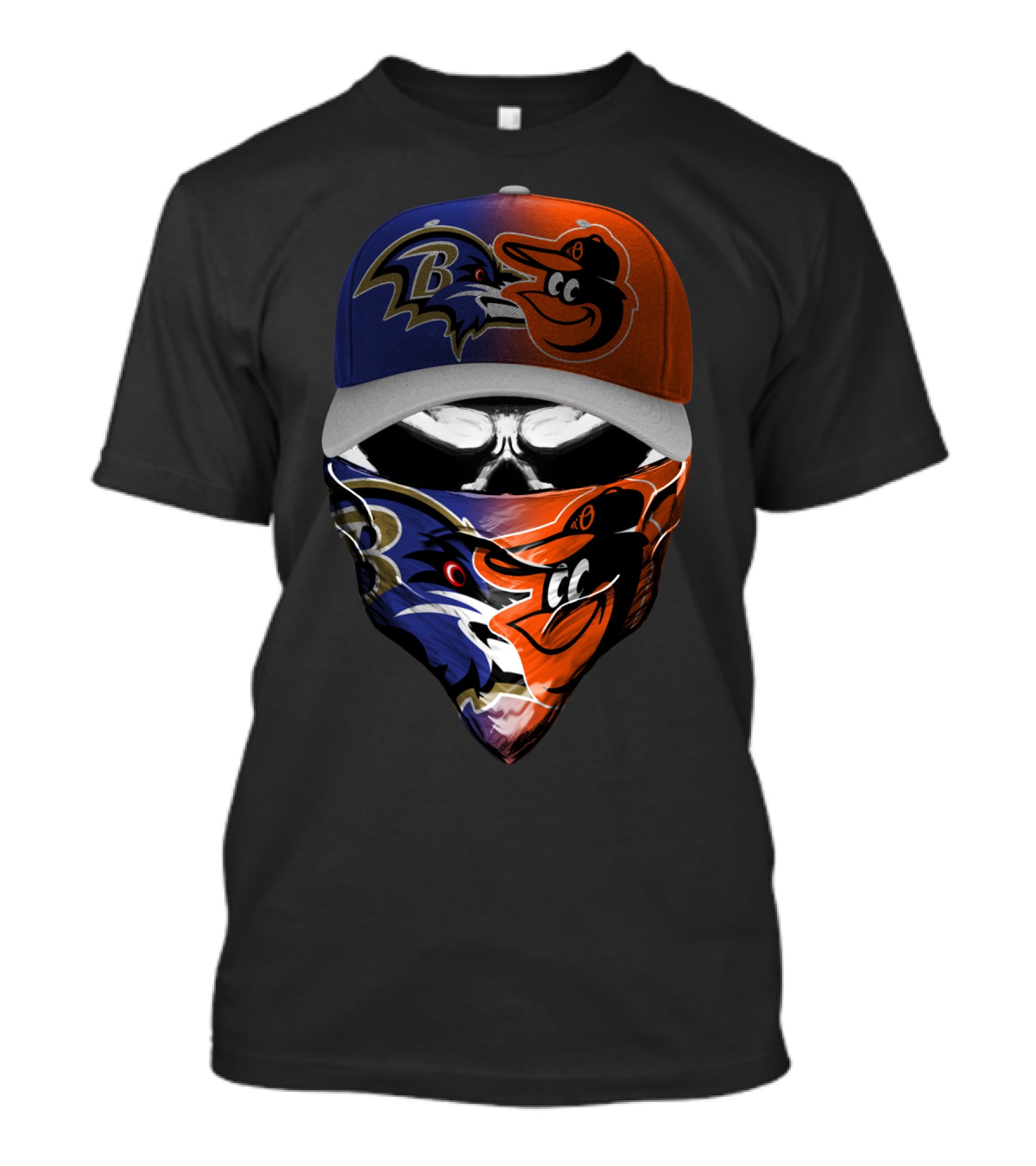 Ravens Orioles Crossover Mask And Cap T-Shirt