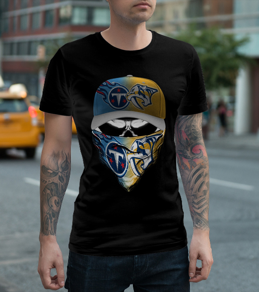 Tennessee Titans Nashville Predators Sports Fanatic Bandana Cap T-Shirt
