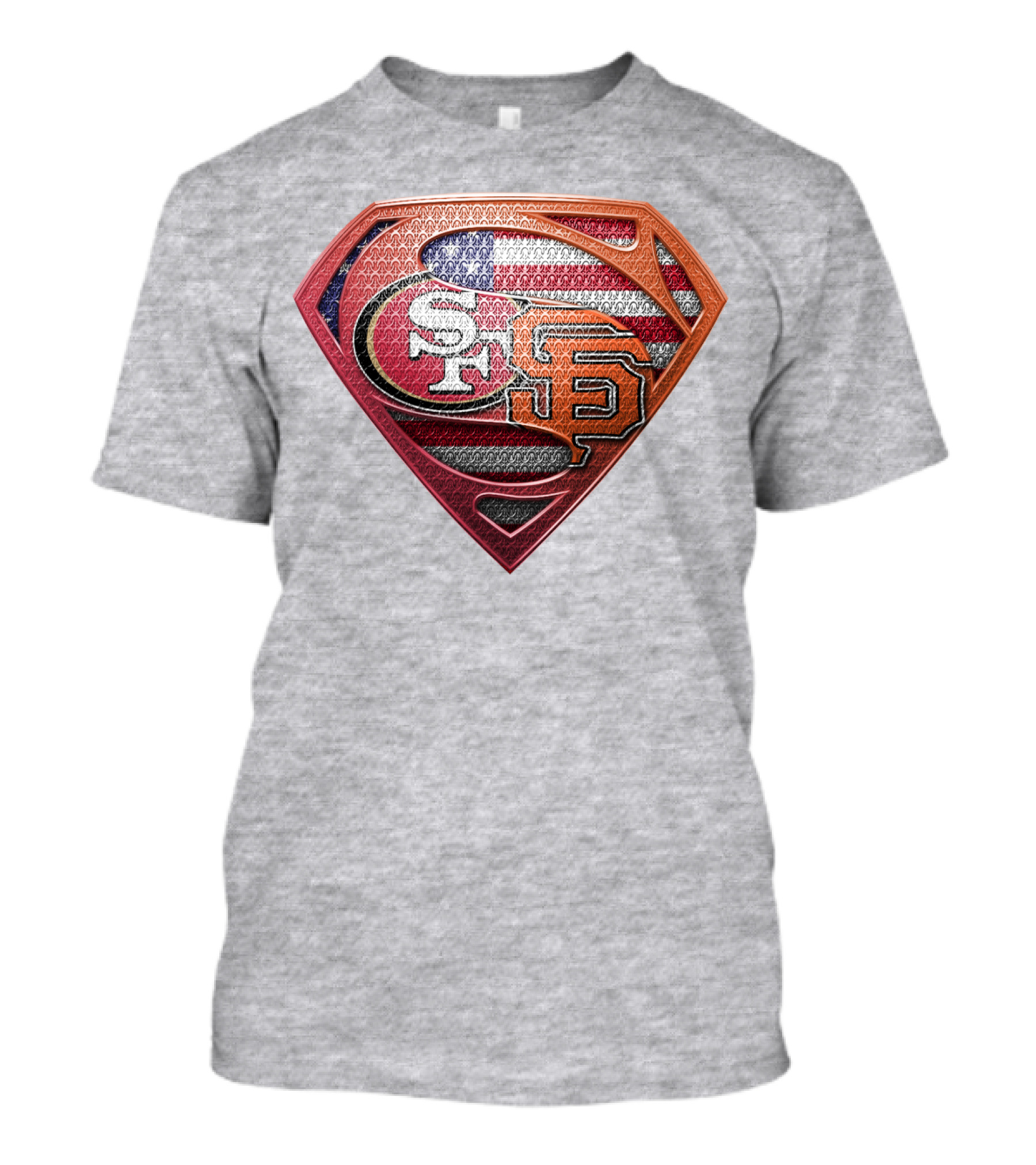 Sf 49ers Sf Giants Superman American Flag T-Shirt