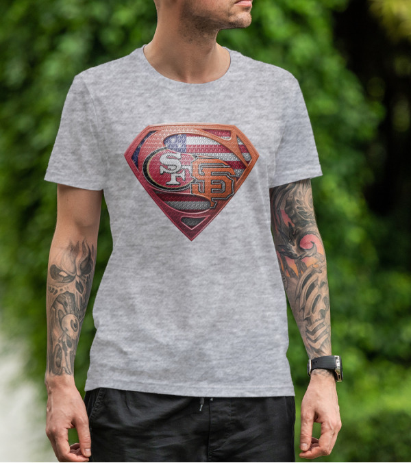 Sf 49ers Sf Giants Superman American Flag T-Shirt