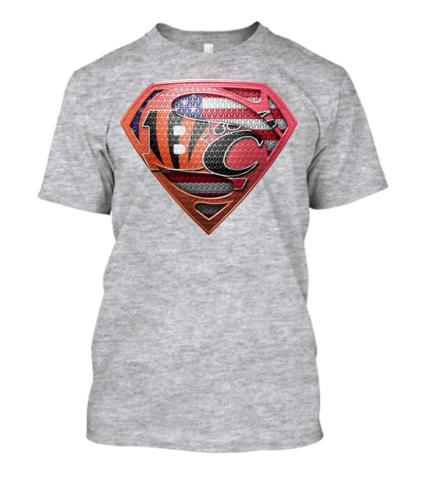 Superman Nfl Logo With American Flag Shield T-Shirt