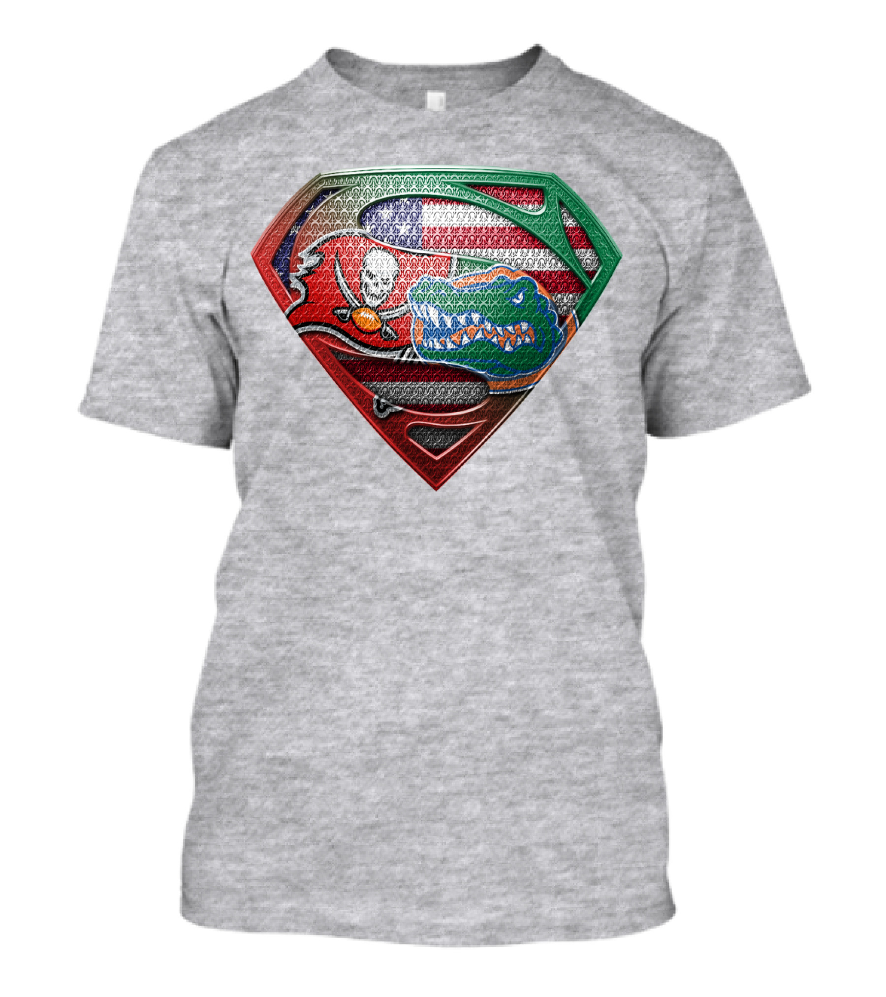 Superman Logo Tampa Bay Buccaneers Florida Gators American Flag T-Shirt