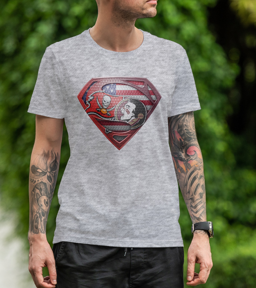 Superhero Skull Bat Shield With American Flag Elements T-Shirt