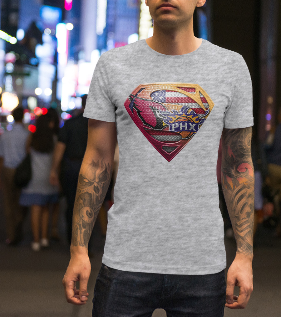 Superman Phx Suns Basketball Shield T-Shirt